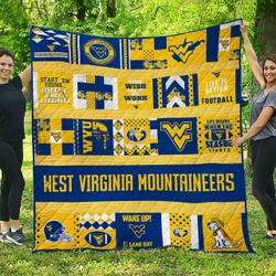 Wvmt B310733 West Virginia Mountaineers Quilt Blanket  Quilt and Home Decor