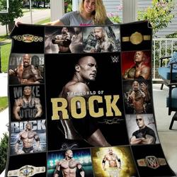 Wwe  Dwayne Johnson Quilt Blanket B050618  Quilt and Home Decor