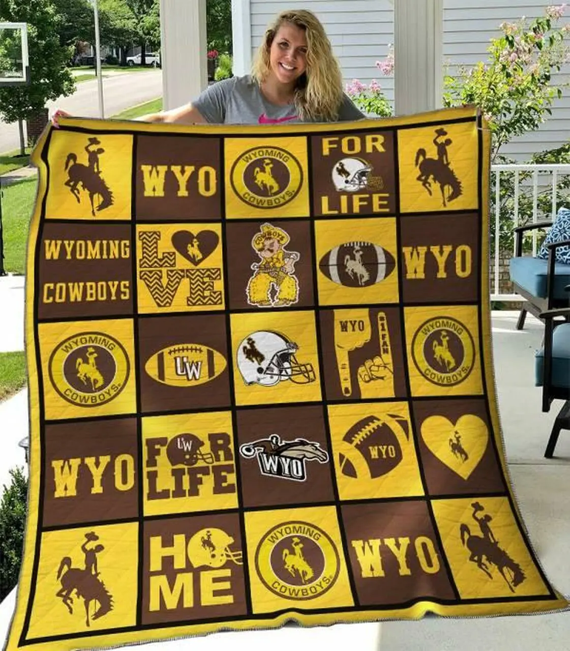 Wyoming Cowboys Quilt Blanket B080626 Quilt and Home Decor