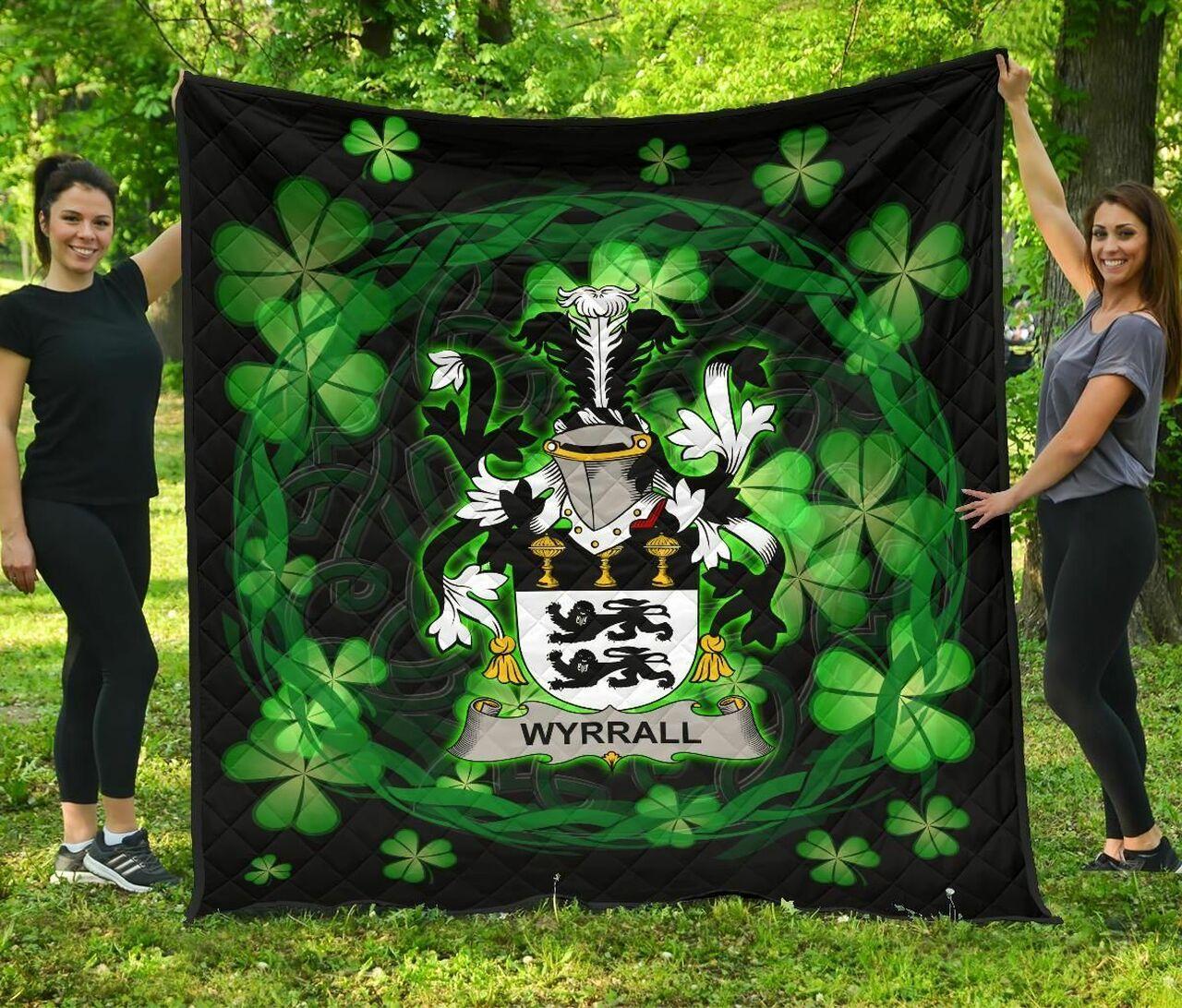 Wyrrall Ireland Irish Celtic Shamrock Knot Circle JFJ15206 3D Customized Quilt 2707 and Home Decor