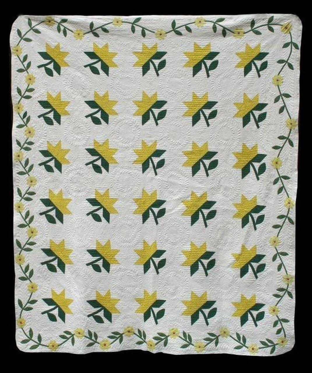 Yellow Flower Hur Quilt Cysixt and Home Decor