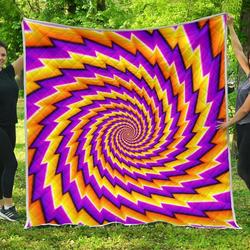 Yellow Twisted Moving Optical Illusion Cl17100744Mdq Quilt Blanket and Home Decor