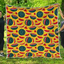 Yellow Watermelon Pieces Cl17100746Mdq Quilt Blanket and Home Decor