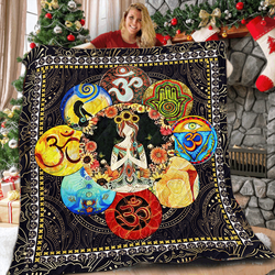 Yoga Girl Circle V1 QE 3D Customized Quilt and Home Decor