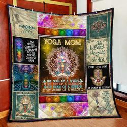 Yoga Mom The Soul Of A Witch The Heart Of A Hippie Quilt Blanket Great Customized Blanket Gifts For Birthday Christmas Thanksgiving and Home Decor