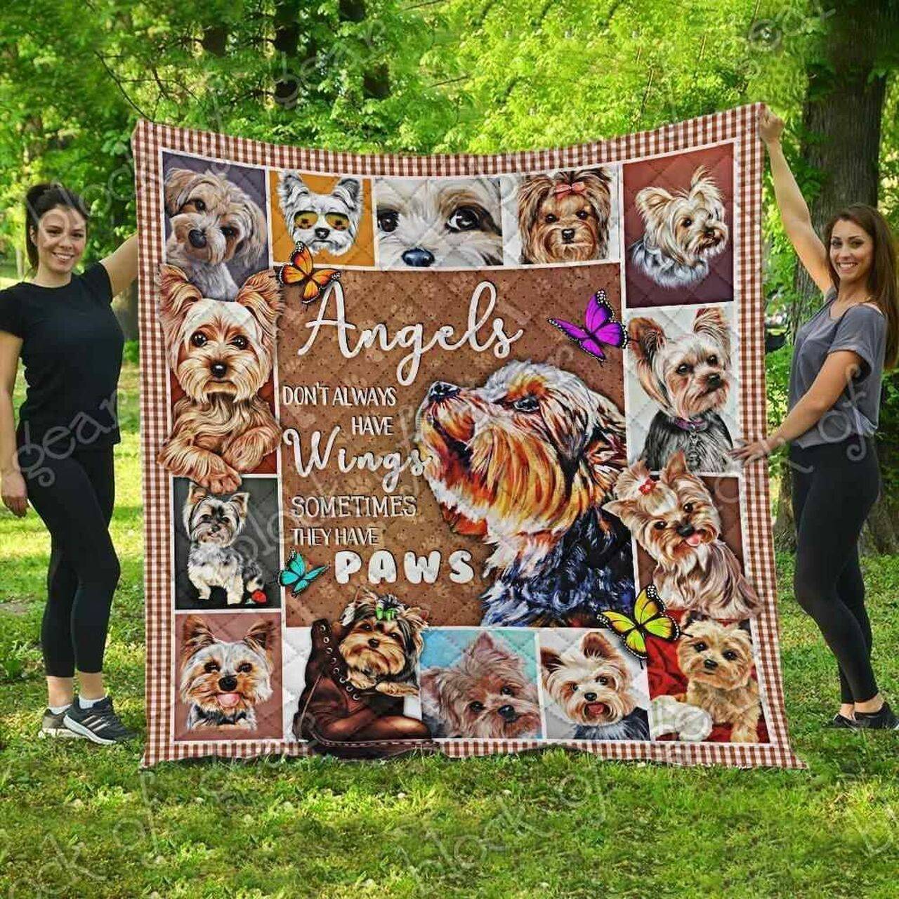 Yorkie Angel Blanket Kc1507 Quilt and Home Decor