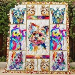 Yorkie Clh2310100Q Quilt Blanket and Home Decor