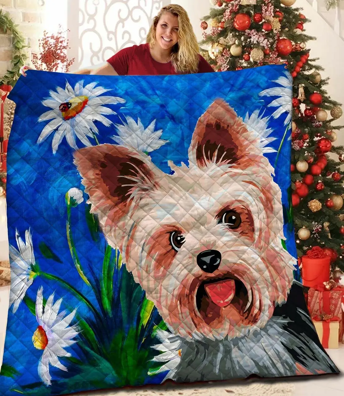 Yorkie JFJ15254 3D Customized Quilt 2707 and Home Decor
