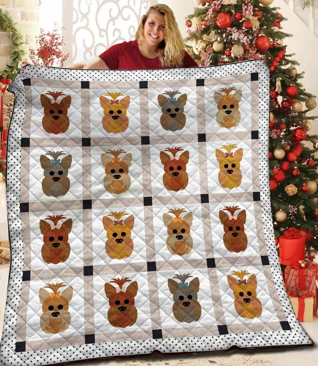 Yorkshire Terrier JFJ15267 3D Customized Quilt 2707 and Home Decor