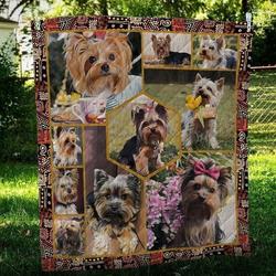 Yorkshire Terrier Playful Hur Quilt ri and Home Decor