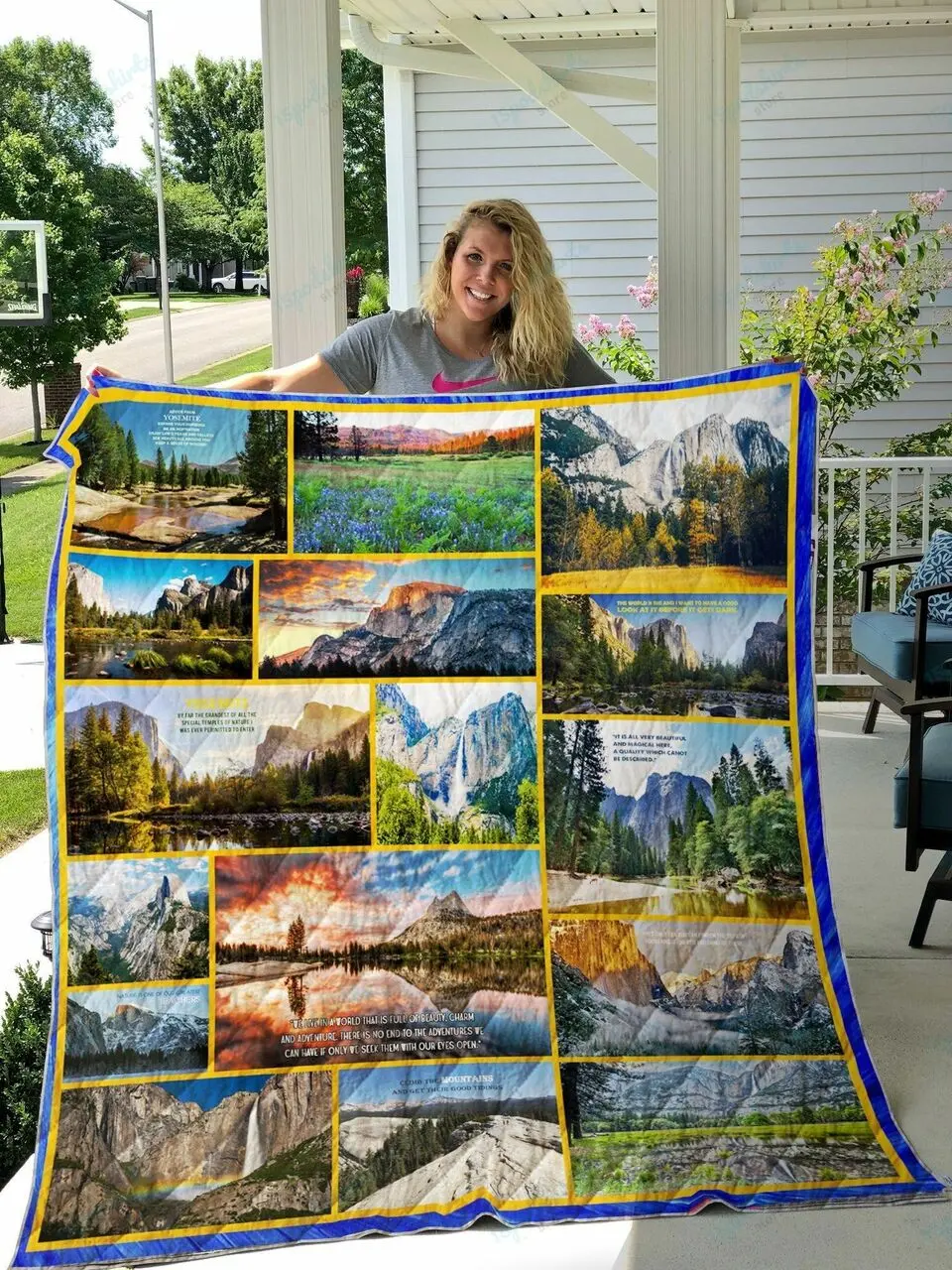 Yosemite National Park In Four Seasons Quilt Blanket and Home Decor
