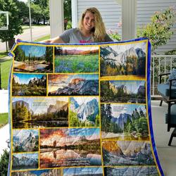Yosemite National Park In Four Seasons Quilt Blanket and Home Decor