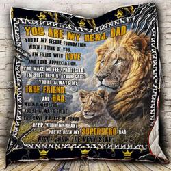 You Are My Hero, Dad Lion Cl2100634Mdq Quilt Blanket and Home Decor