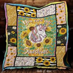 You Are My Sunshine Unicorn Ah Quilt Derqou and Home Decor