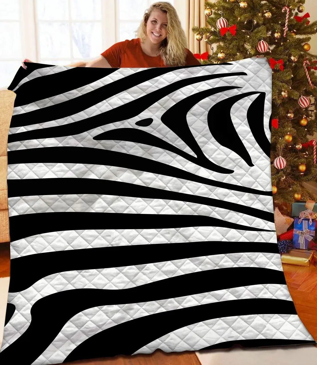 Zebra JFJ15334 3D Customized Quilt 2707 and Home Decor