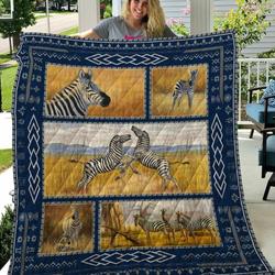 Zebra Quilt Blanket 02 and Home Decor