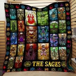 Zelda Hyrule Triforce Sage Quilt Blanket and Home Decor