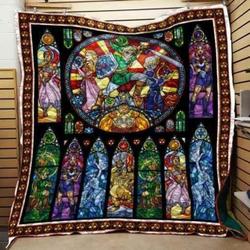 Zelda Stained Glass Game Blanket Th0907 Quilt and Home Decor