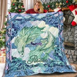 Zodiaca Pisces DHV1 3D Customized Quilt and Home Decor
