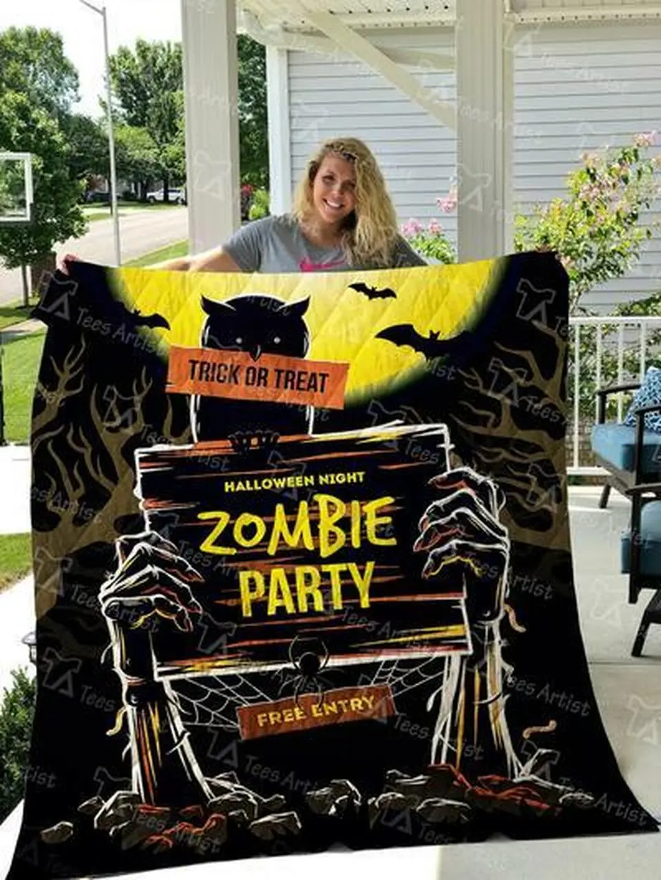 Zombie Party Halloween Quilt Blanket 01277 Quilt and Home Decor