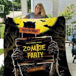 Zombie Party Halloween Quilt Blanket 01277  Quilt and Home Decor