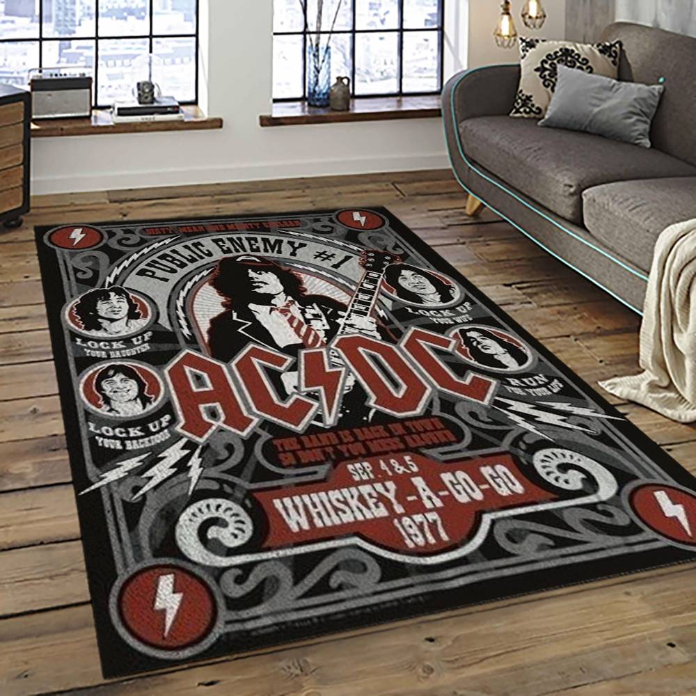 Band AC/DC Music Carpet Rectangle Area Rug For Living Room Bedroom Decor ACDC45