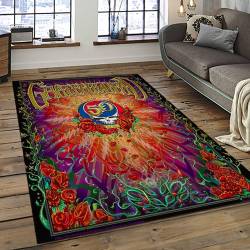 Band Grateful Dead Music Carpet Rectangle Area Rug For Living Room Bedroom Decor GRD01