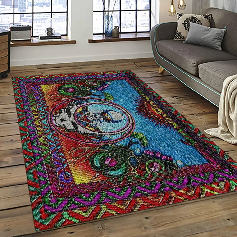 Band Grateful Dead Music Carpet Rectangle Area Rug For Living Room Bedroom Decor GRD05