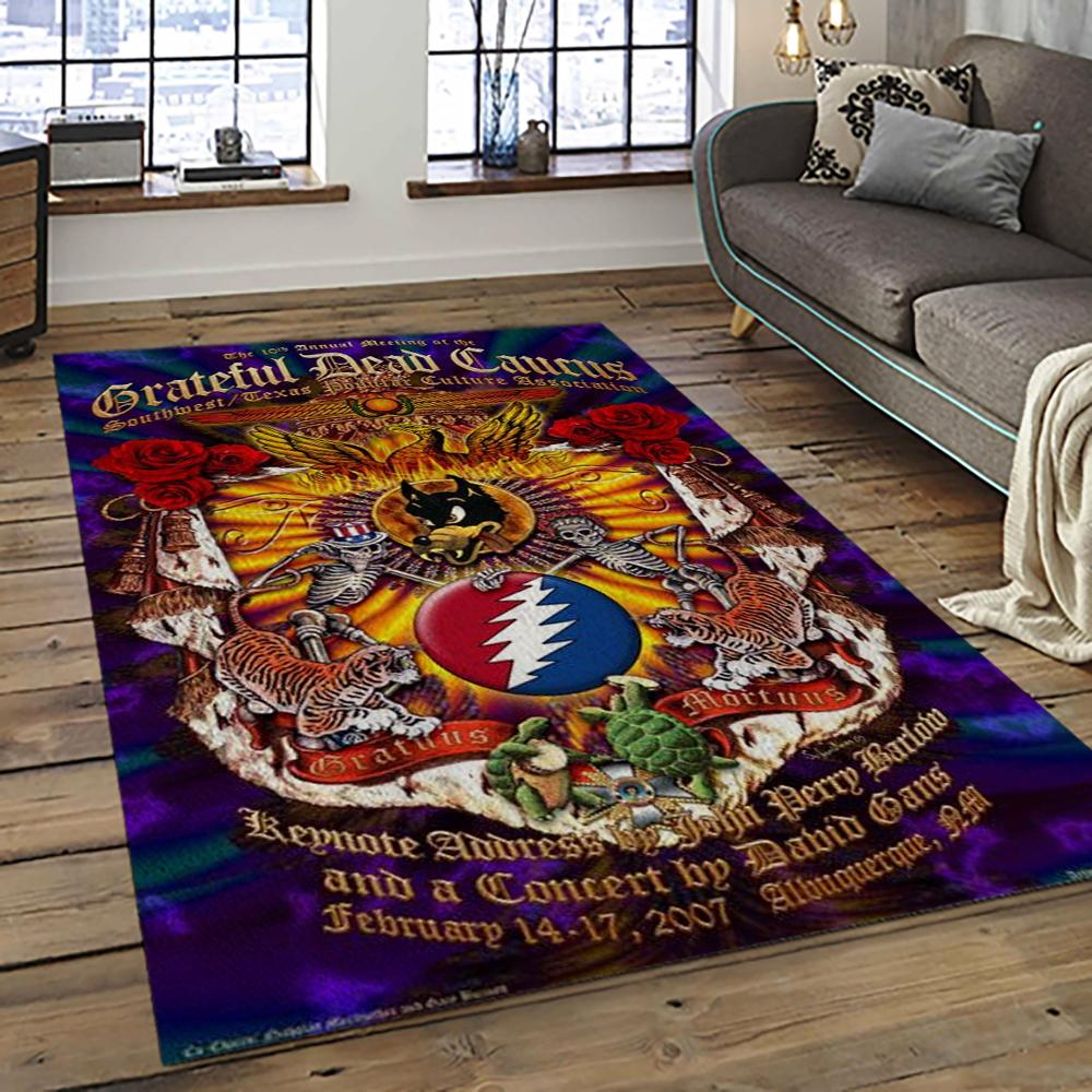 Band Grateful Dead Music Carpet Rectangle Area Rug For Living Room Bedroom Decor GRD07