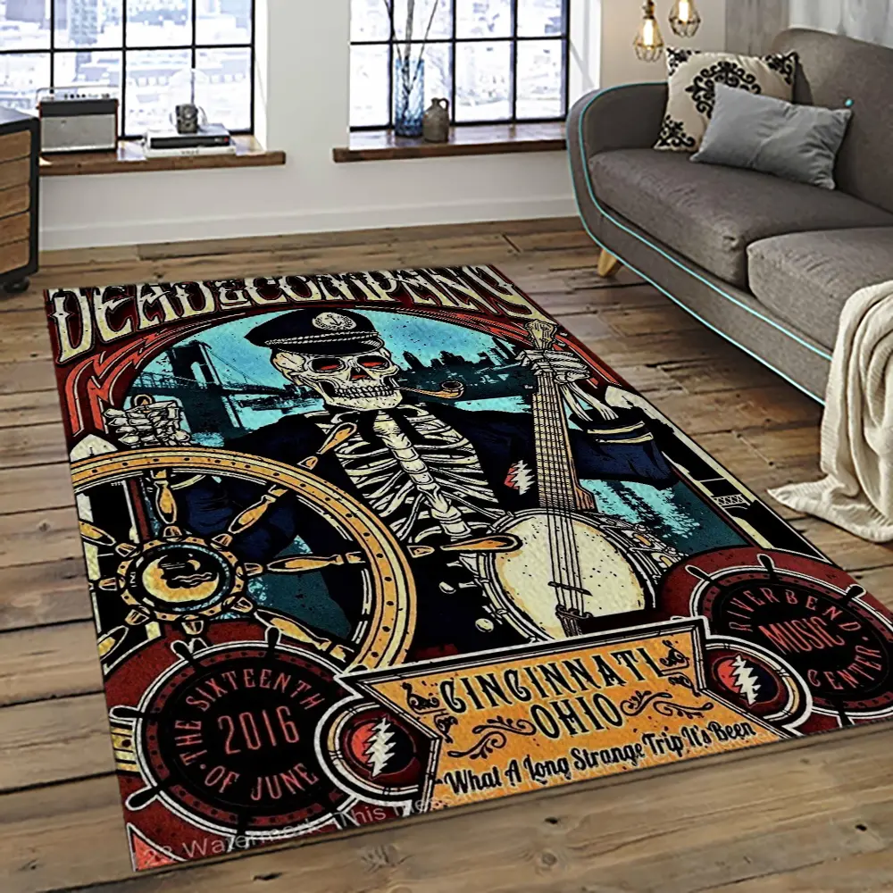 Band Grateful Dead Music Carpet Rectangle Area Rug For Living Room Bedroom Decor GRD13