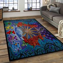 Band Grateful Dead Music Carpet Rectangle Area Rug For Living Room Bedroom Decor GRD25