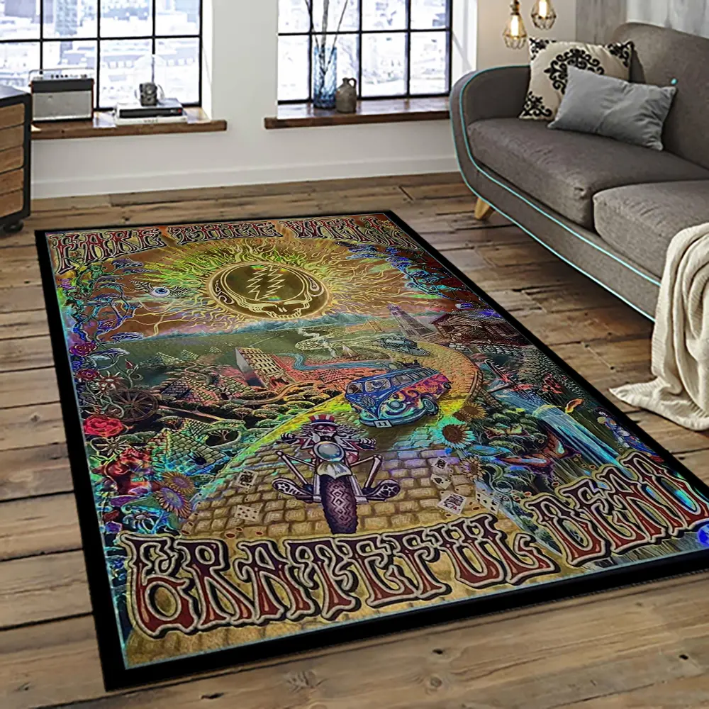 Band Grateful Dead Music Carpet Rectangle Area Rug For Living Room Bedroom Decor GRD27