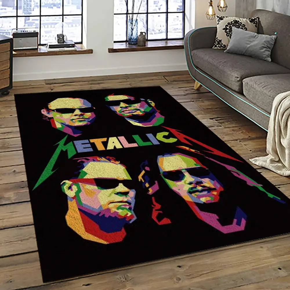 Band Metallica Music Carpet Rectangle Area Rug For Living Room Bedroom Decor MA02
