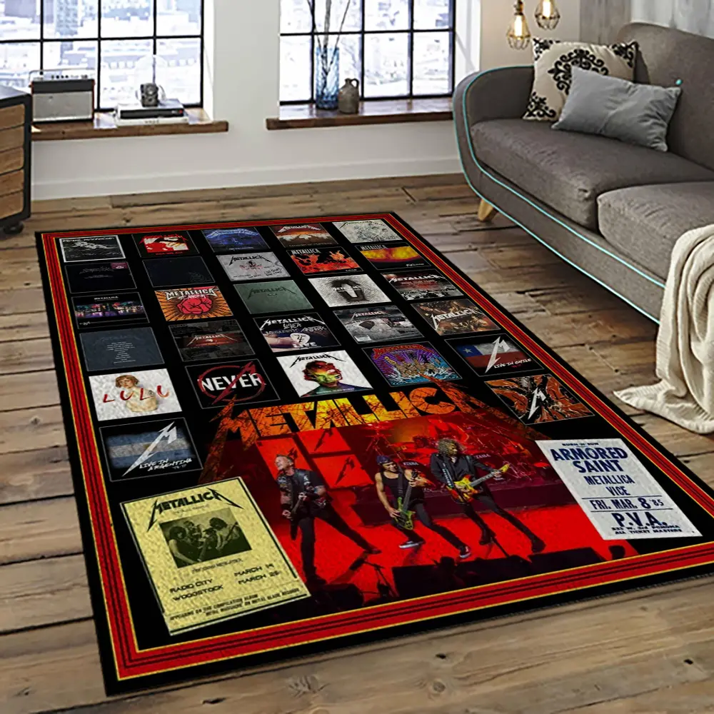 Band Metallica Music Carpet Rectangle Area Rug For Living Room Bedroom Decor MA09