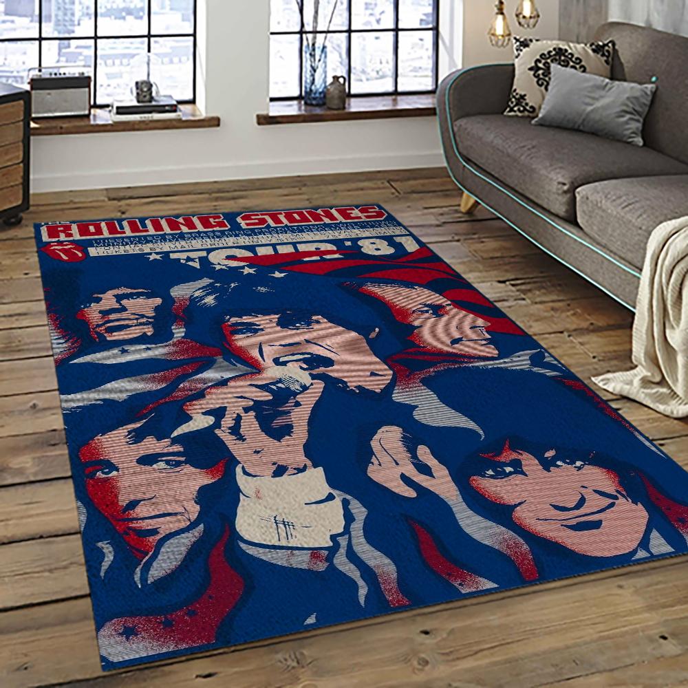 Band The Rolling Stones Music Carpet Rectangle Area Rug For Living Room Bedroom Decor TRS02