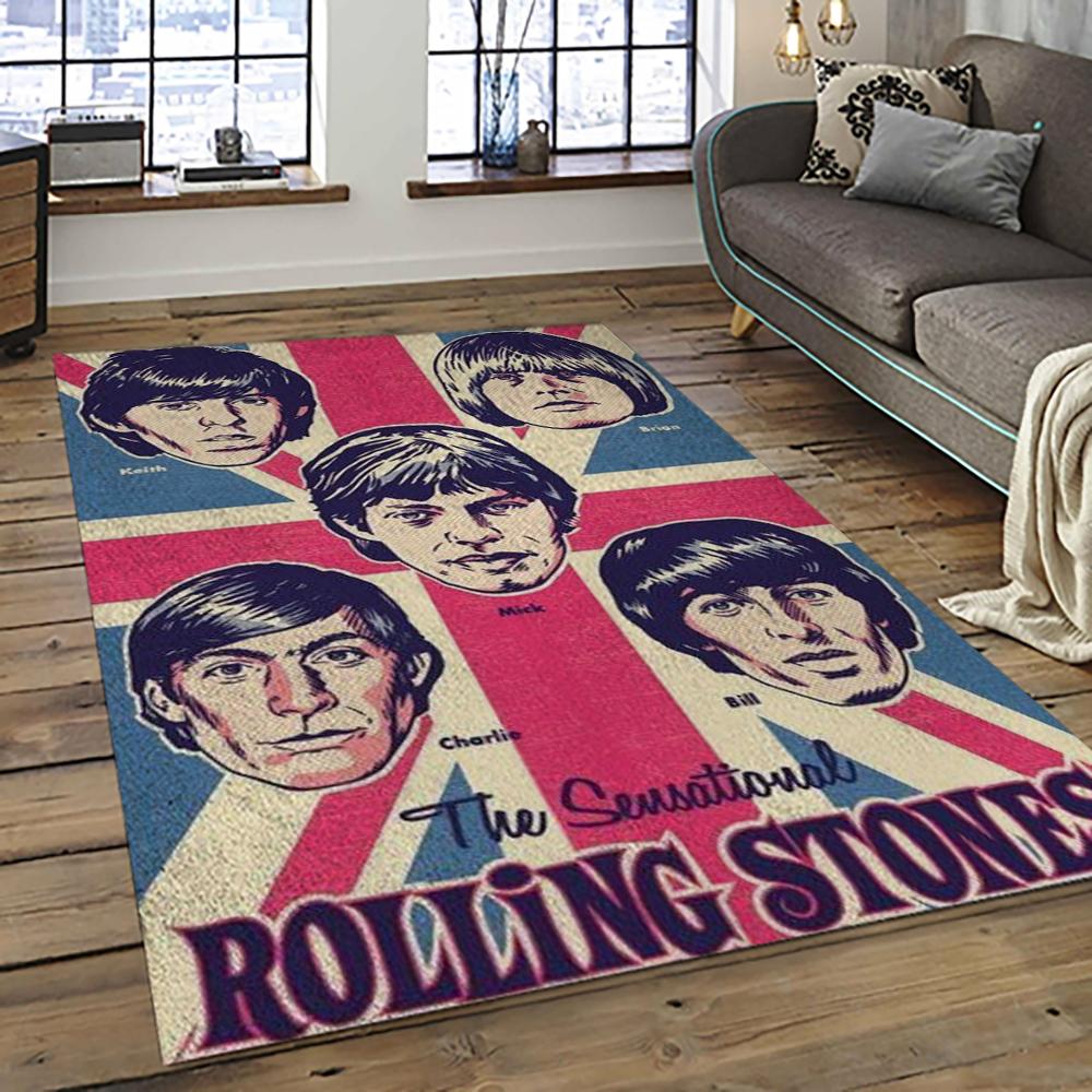 Band The Rolling Stones Music Carpet Rectangle Area Rug For Living Room Bedroom Decor TRS33
