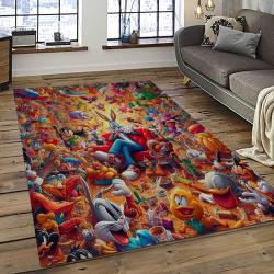 Looney Tunes Characters Cartoon Movie Carpet Rectangle Area Rug For Living Room Bedroom Decor LT09