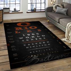 MLB Baltimore Orioles Baseball Team Logo Sport Carpet Rectangle Area Rug For Living Room BOR13