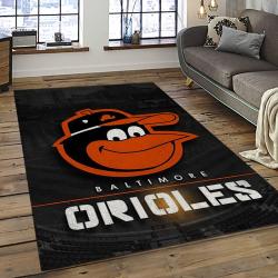 MLB Baltimore Orioles Baseball Team Logo Sport Carpet Rectangle Area Rug For Living Room BOR15