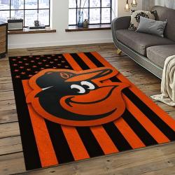 MLB Baltimore Orioles Baseball Team Logo Sport Carpet Rectangle Area Rug For Living Room BOR19