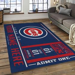 MLB Chicago Cubs Baseball Team Logo Sport Carpet Rectangle Area Rug For Living Room CAC08