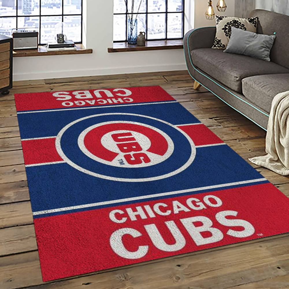 MLB Chicago Cubs Baseball Team Logo Sport Carpet Rectangle Area Rug For Living Room CAC10