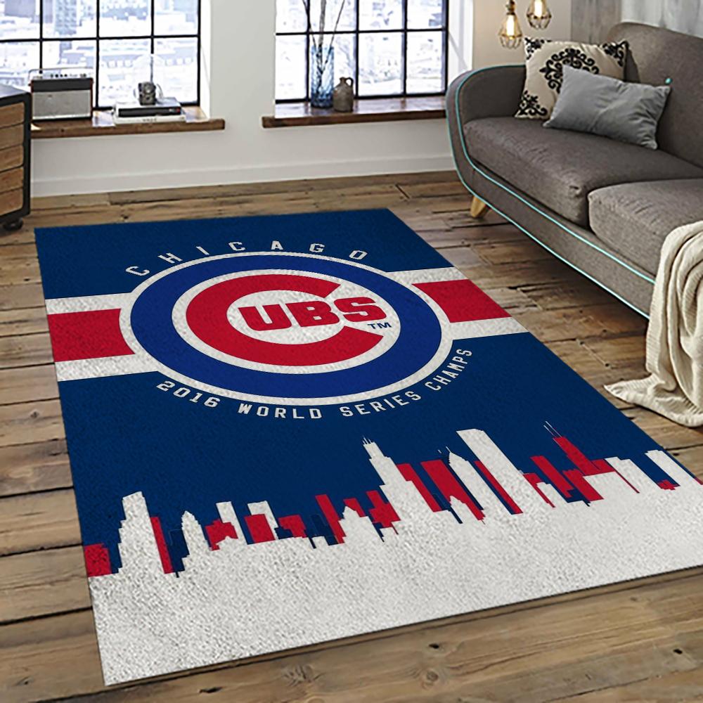 MLB Chicago Cubs Baseball Team Logo Sport Carpet Rectangle Area Rug For Living Room CAC19