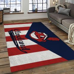 MLB Cleveland Indians Baseball Team Logo Sport Carpet Rectangle Area Rug For Living Room CI12