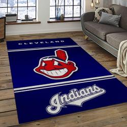 MLB Cleveland Indians Baseball Team Logo Sport Carpet Rectangle Area Rug For Living Room CI13