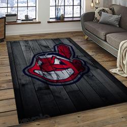 MLB Cleveland Indians Baseball Team Logo Sport Carpet Rectangle Area Rug For Living Room CI16
