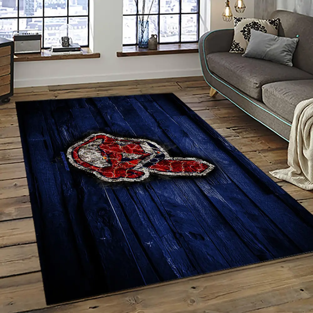 MLB Cleveland Indians Baseball Team Logo Sport Carpet Rectangle Area Rug For Living Room CI23