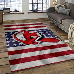 MLB Cleveland Indians Baseball Team Logo Sport Carpet Rectangle Area Rug For Living Room CI24