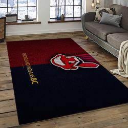 MLB Cleveland Indians Baseball Team Logo Sport Carpet Rectangle Area Rug For Living Room CI29