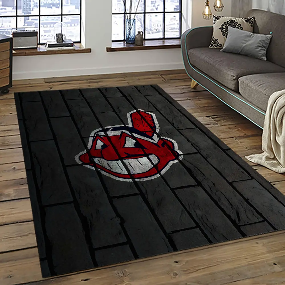 MLB Cleveland Indians Baseball Team Logo Sport Carpet Rectangle Area Rug For Living Room CI8